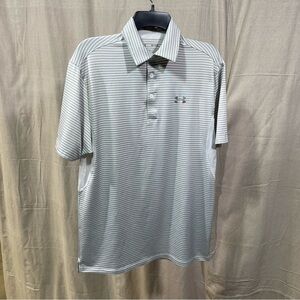 Under Armour Gray/White Stripe Polo